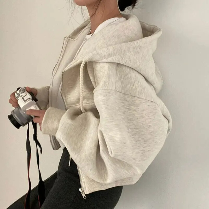 Women's Oversized Zip-Up Hoodie