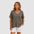 Women's Relaxed Linen Blend T-Shirt