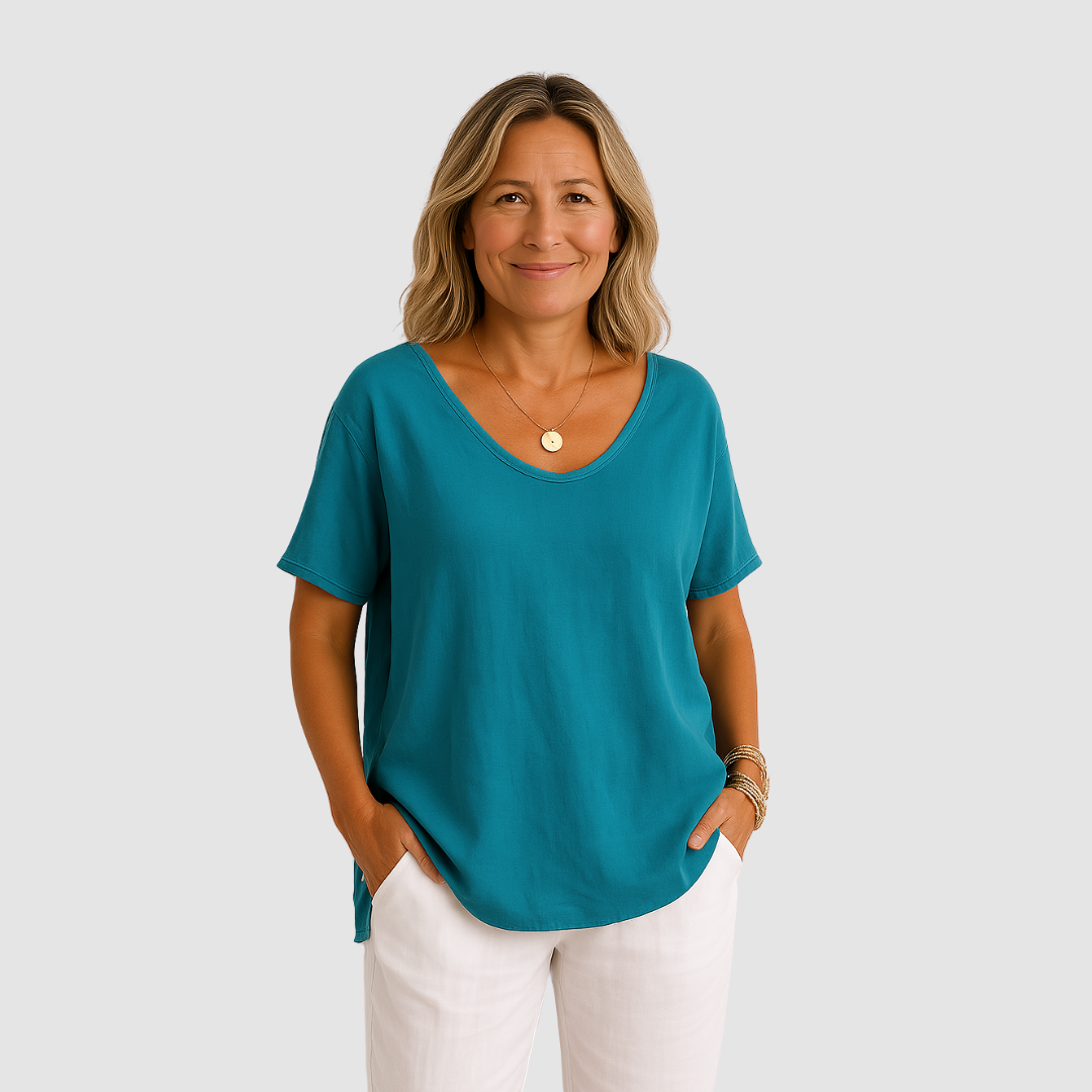 T-shirt pour femme à coupe décontractée en mélange doux