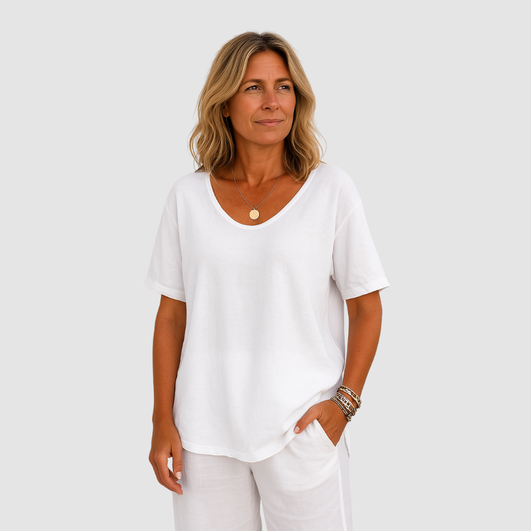 T-shirt pour femme à coupe décontractée en mélange doux