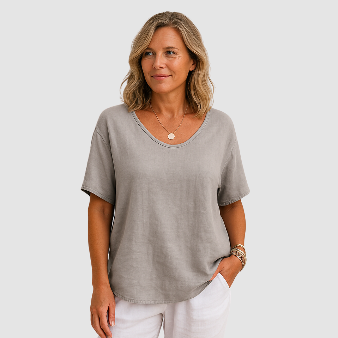 T-shirt pour femme à coupe décontractée en mélange doux