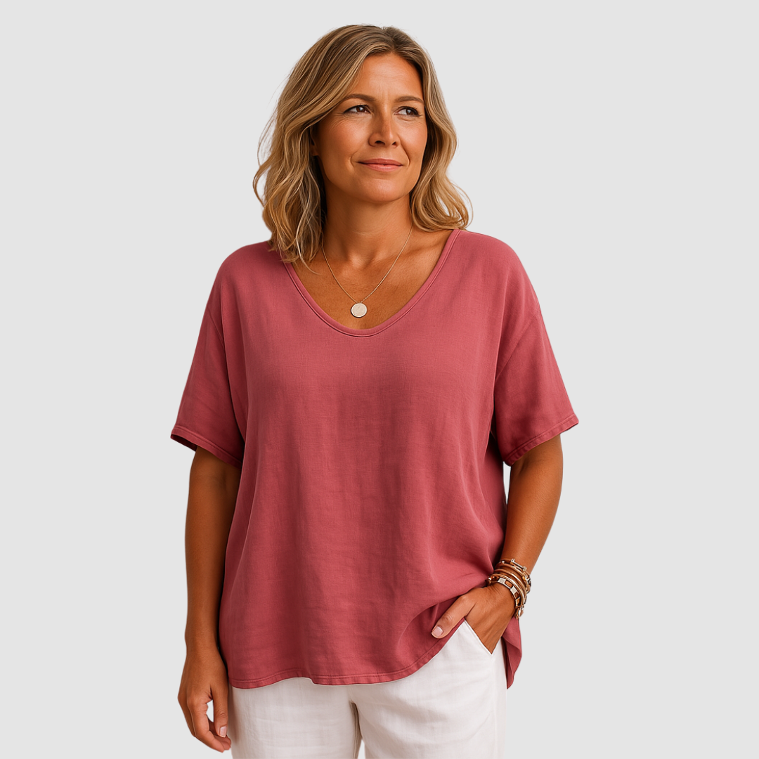 T-shirt pour femme à coupe décontractée en mélange doux