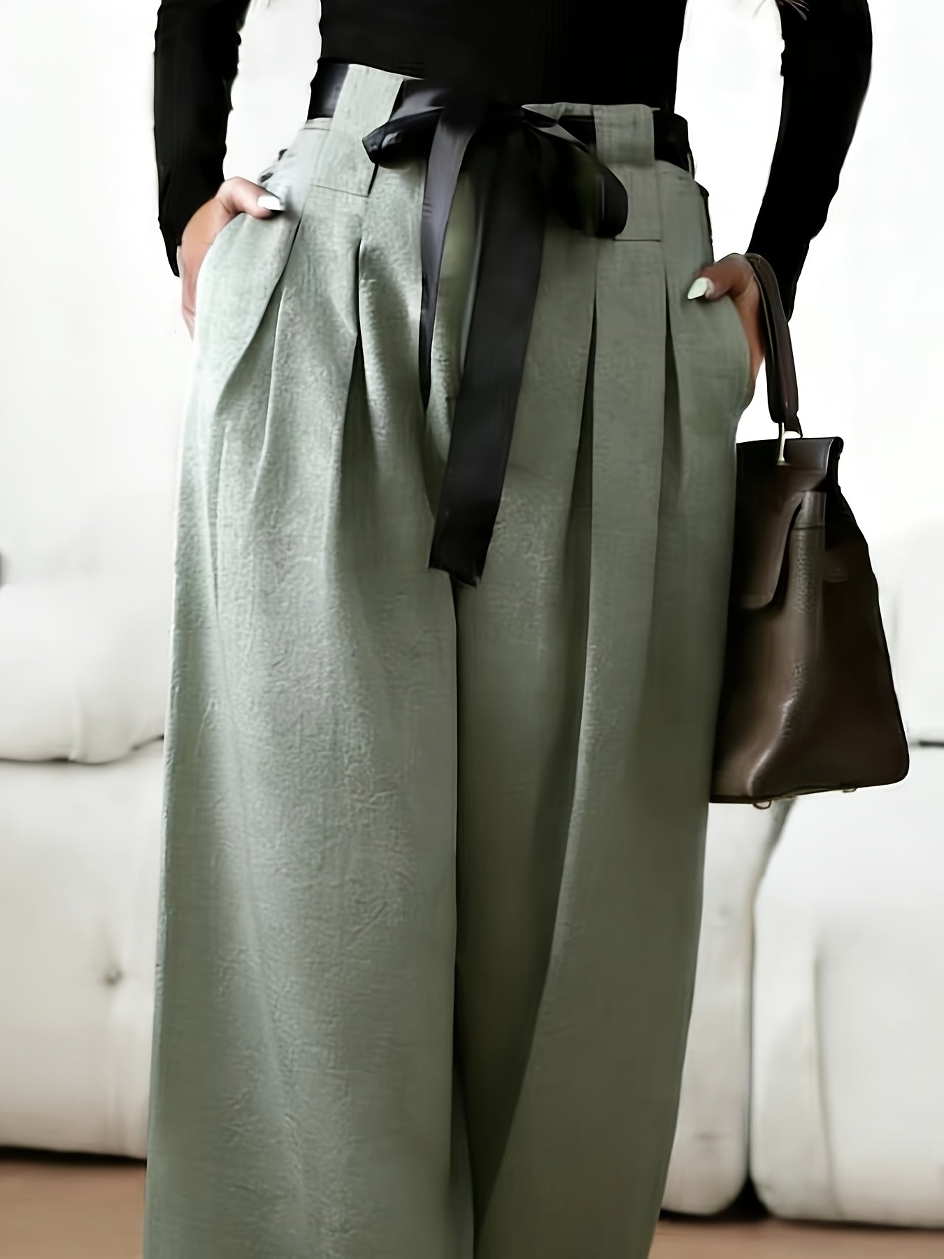 Women’s High Waist Pleated Wide Leg Pants