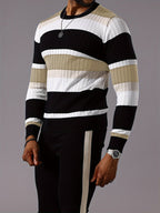 Men’s Ribbed Colour Block Sweater