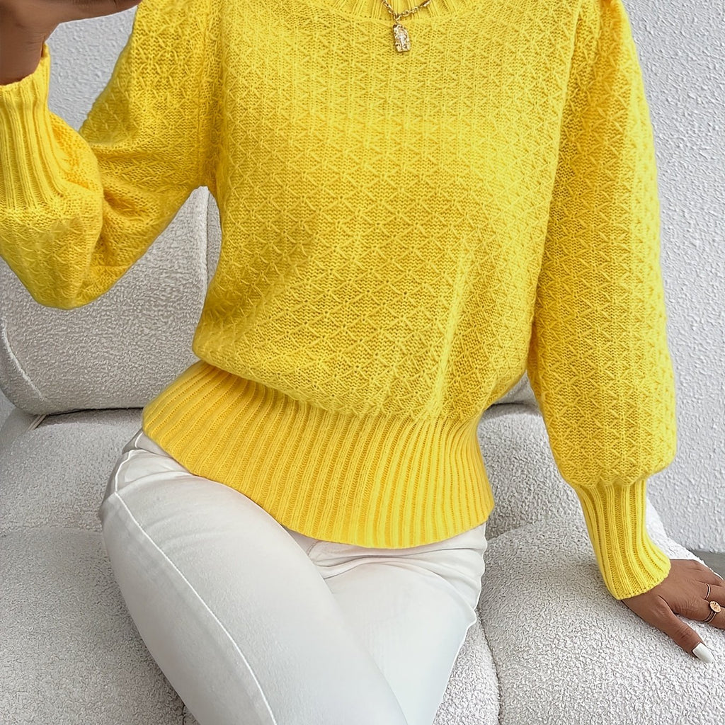 Women’s Textured Knit Peplum Sweater
