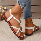 Damen Geflochtene Riemchensandalen mit leichter, flexibler Sohle