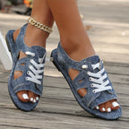 Women's Lace-Up Cutout Sandals