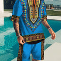 Sæt med T-shirt og shorts med tribalprint til mænd