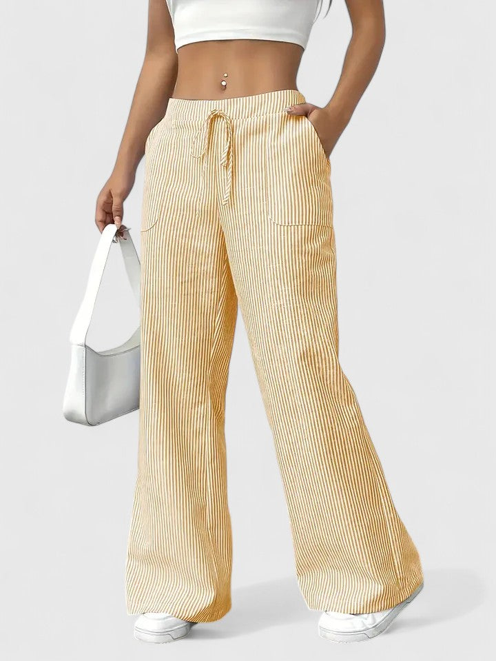 Women's Striped Wide Leg Trousers