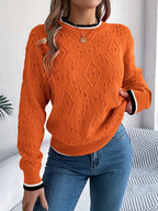 Women’s Textured Knit Crew Neck Sweater
