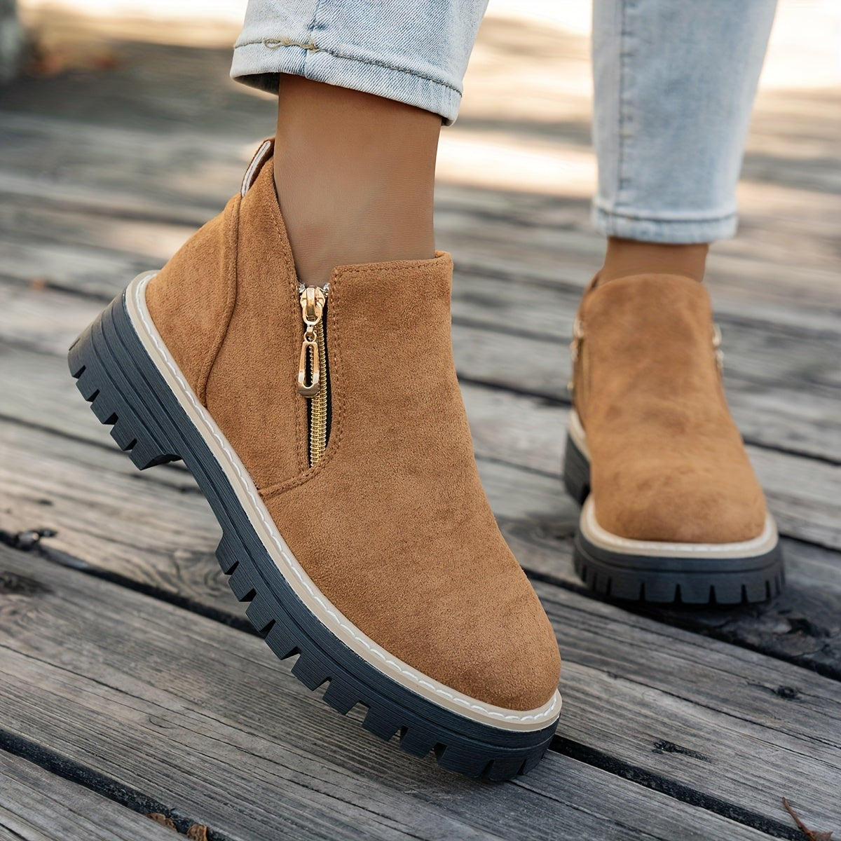 Women’s Side Zip Platform Ankle Boots