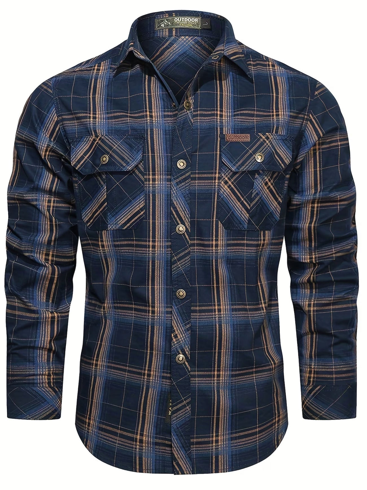 Camicia da uomo a quadri con bottoni