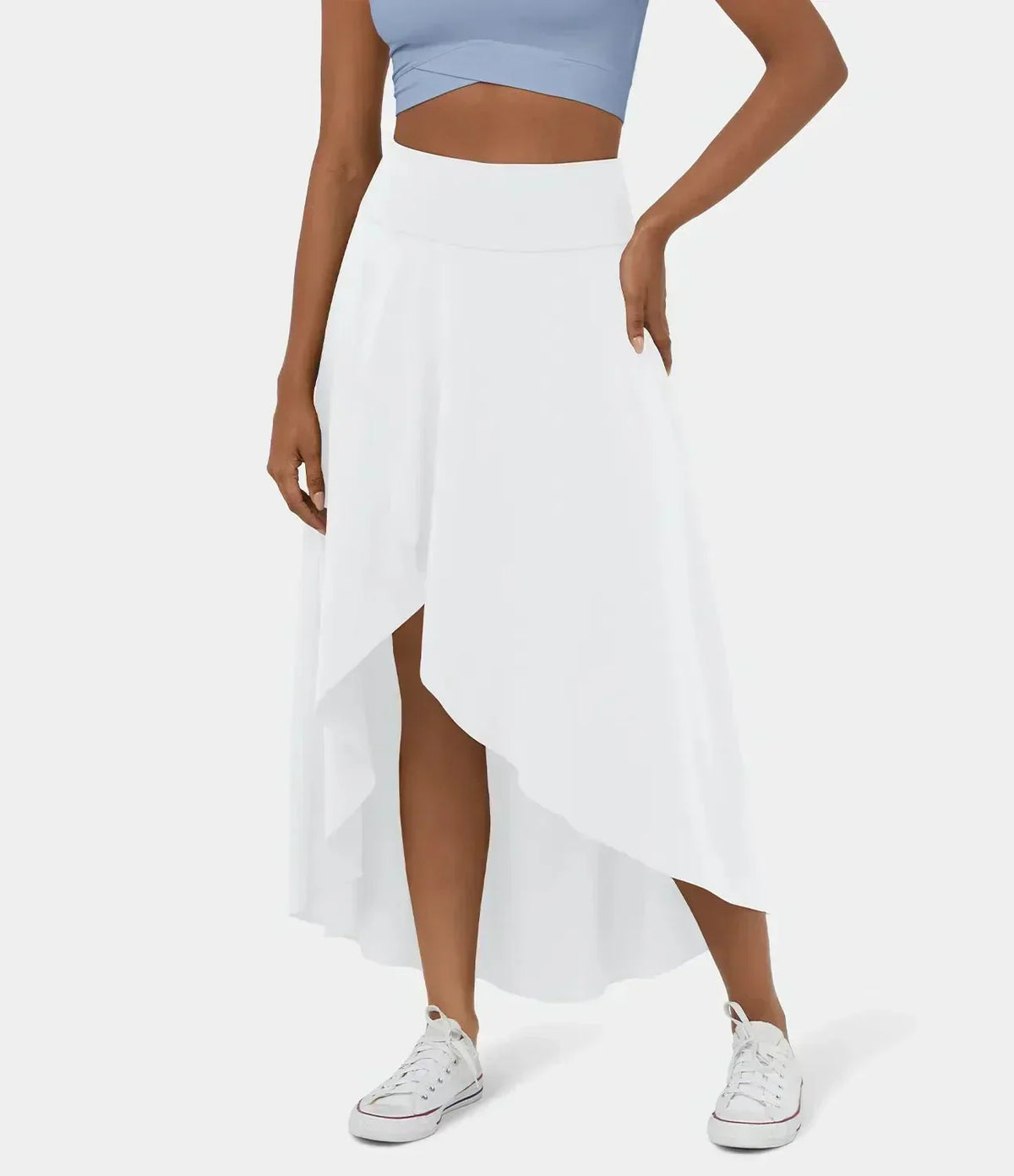 Jupe longue fluide taille haute pour femme
