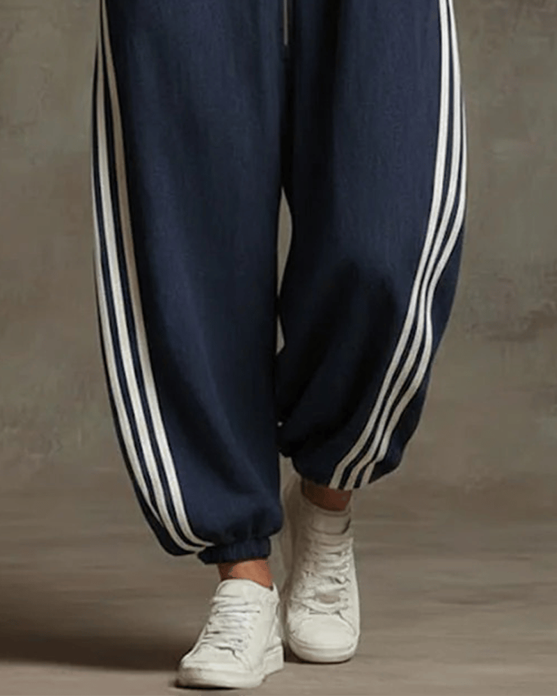 Damen-Jumpsuit mit Reißverschluss vorne und lockerem Jogger-Stil