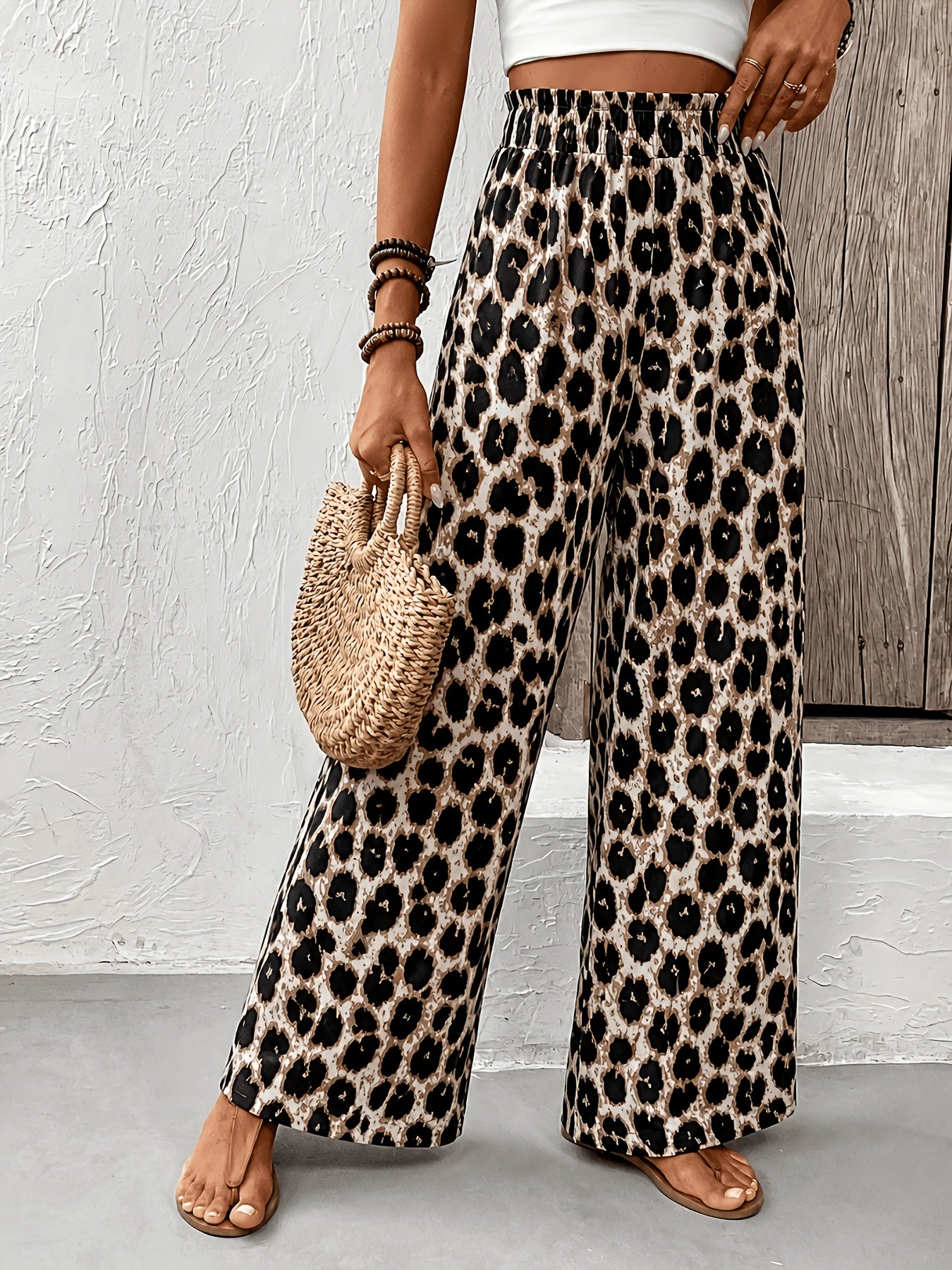 Women’s Striped Wide-Leg Trousers with Relaxed Flowing Fit