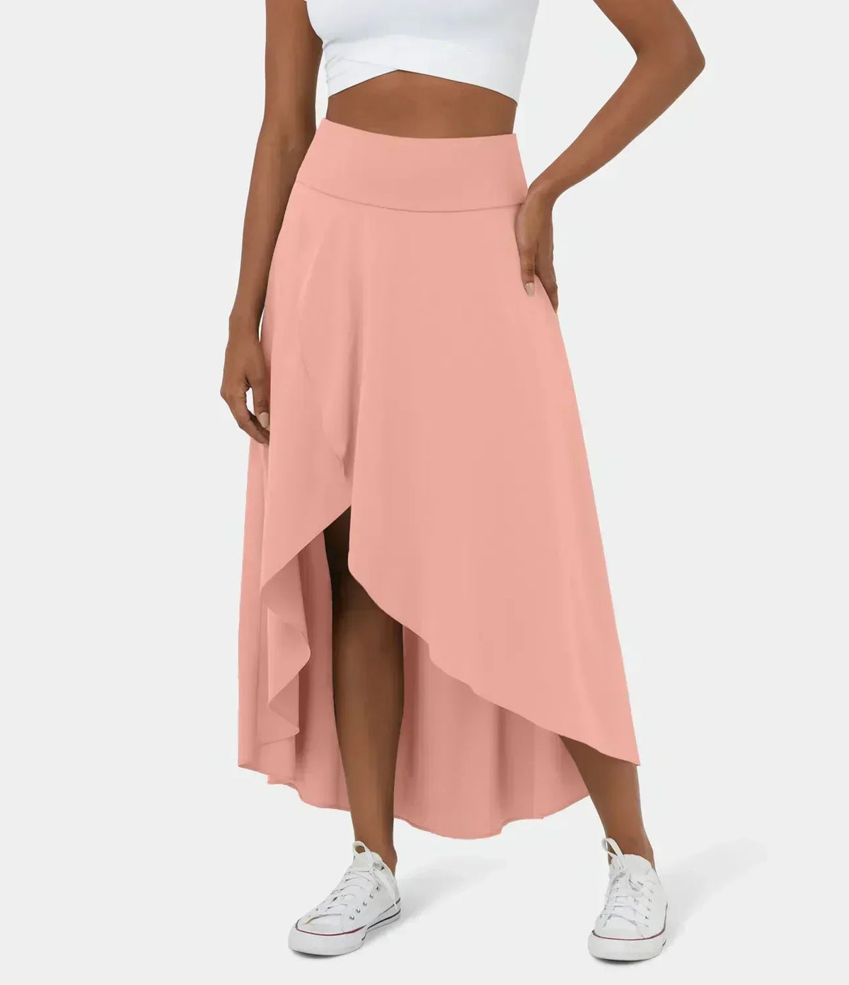 Jupe longue fluide taille haute pour femme