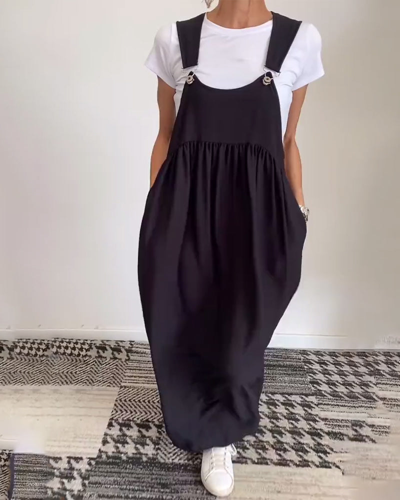 Women's Relaxed Pinafore Maxi Dress