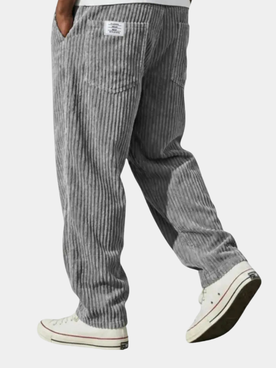 Herren Cordhose mit geradem Bein und elastischem Bund, lässig