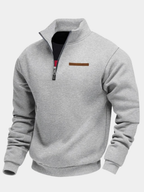 Sweatshirt til mænd med kvart lynlås