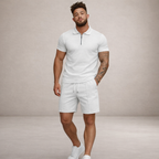 Poloshirt en shorts set Heren Slim Fit Ademend Korte Mouwen