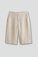 Women's Casual Bermuda Shorts with Side Pockets and Relaxed Fit