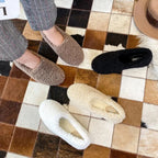 Damen Plüsch-Fleece Slipper-Loafer für Komfort im Innenbereich