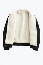 Herren-Jeansjacke mit Sherpa-Kragen