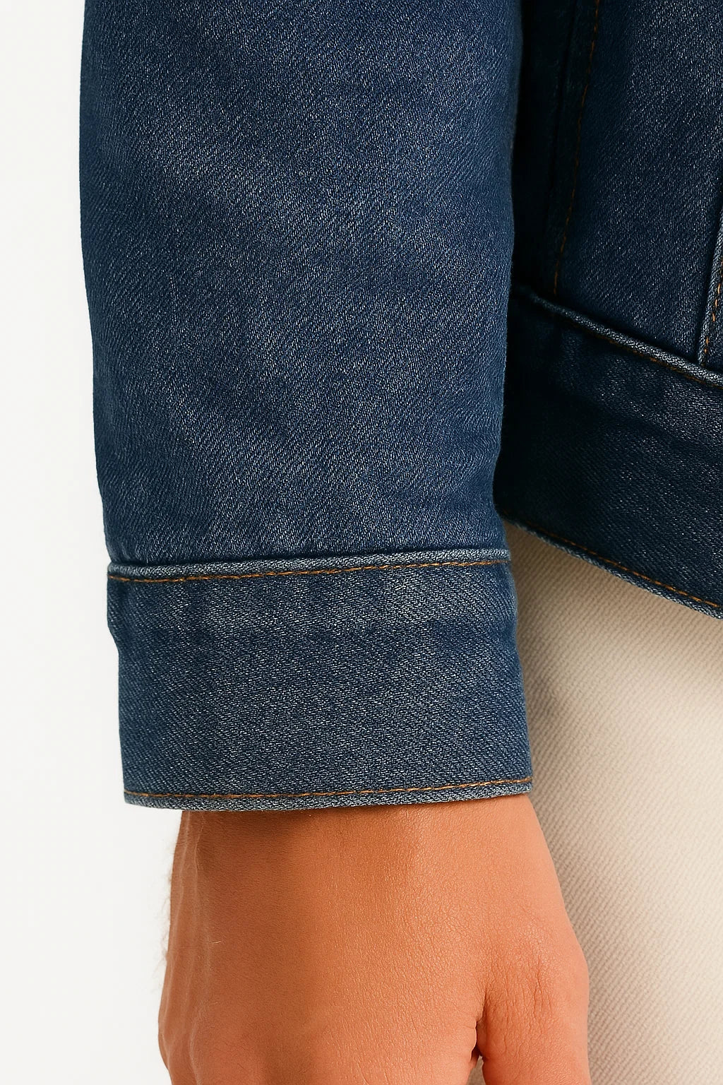 Herren-Jeansjacke mit Sherpa-Kragen