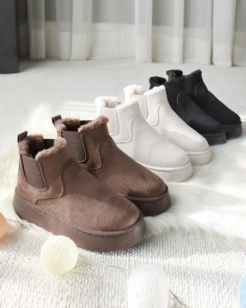 Women’s Faux Fur Lined Platform Chelsea Boots