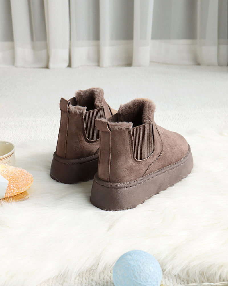 Women’s Faux Fur Lined Platform Chelsea Boots