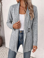 Women's Open Front Shawl Collar Knit Cardigan Sweater