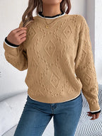 Women’s Textured Knit Crew Neck Sweater