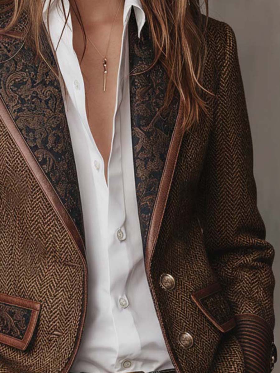 Figursyet blazer til kvinder med reverskrave
