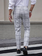 Herren-Slim-Fit-Hose mit Karomuster