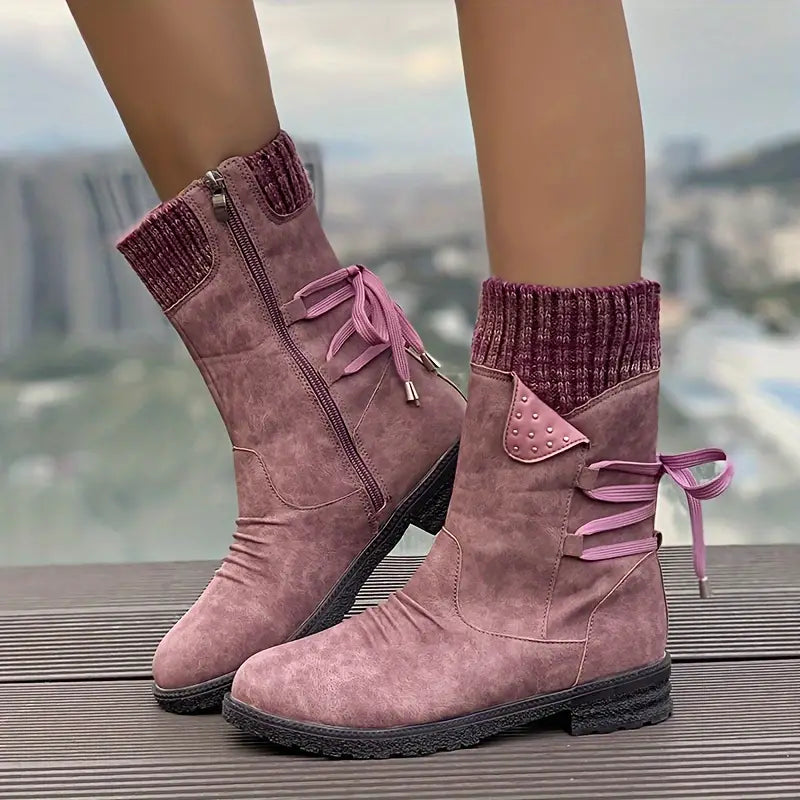 Bottines pour femmes à col en maille
