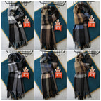 Men's Classic Plaid Fringed Winter Scarf