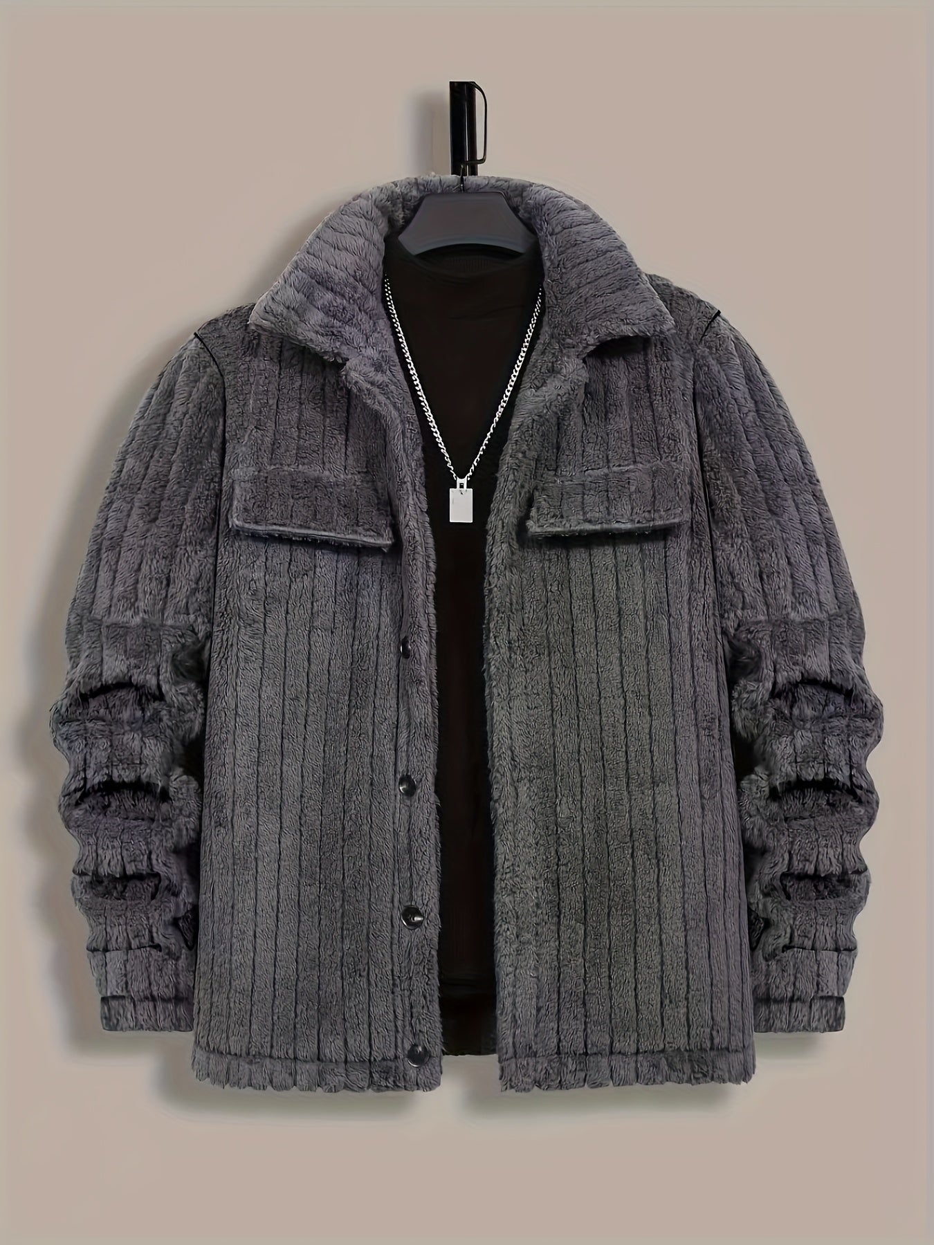 Surchemise homme en peluche texturée