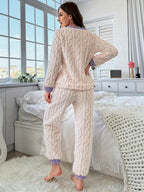 Women’s Plush Cable Textured Pajama Set