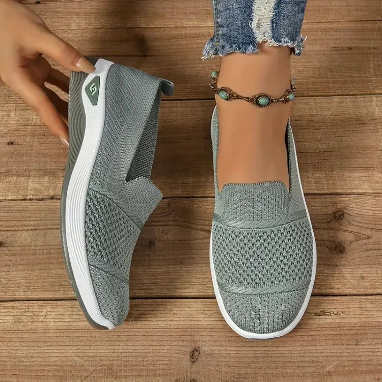 Damen-Strickschuhe zum Hineinschlüpfen fürs Gehen