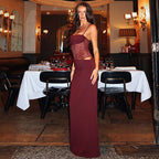 Damen Maxikleid mit Spitzeneinsatz und Trägerdetail für elegante Abendgarderobe