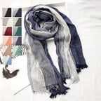 Men’s Two-Tone Textured Fringed Scarf