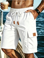 Herrshorts med dragsko och cargofickor
