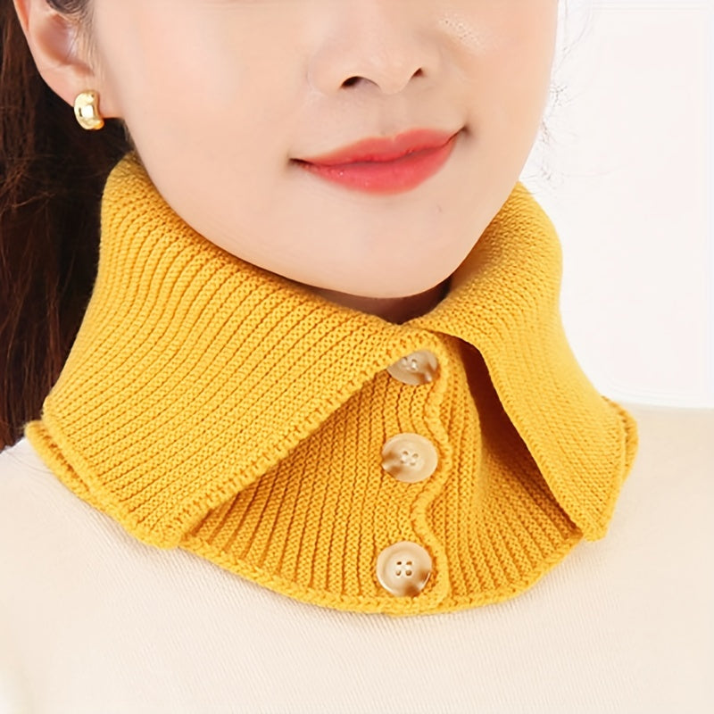 Women’s Button-Front Ribbed Knit Neck Warmer