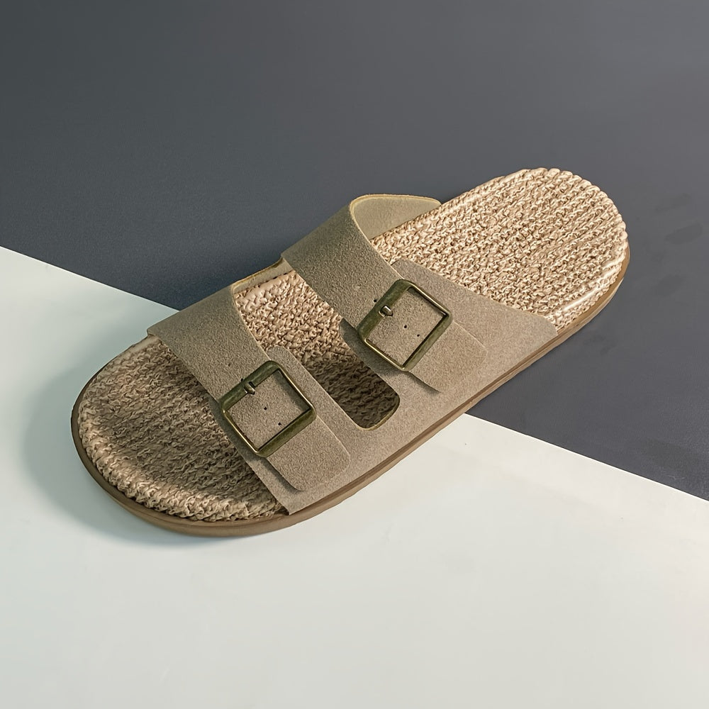 Men's Double Buckle Comfort Slide Sandals