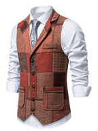 Gilet sartoriale patchwork da uomo