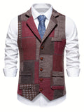 Gilet sartoriale patchwork da uomo