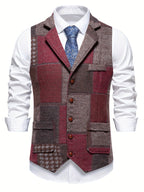Gilet sartoriale patchwork da uomo