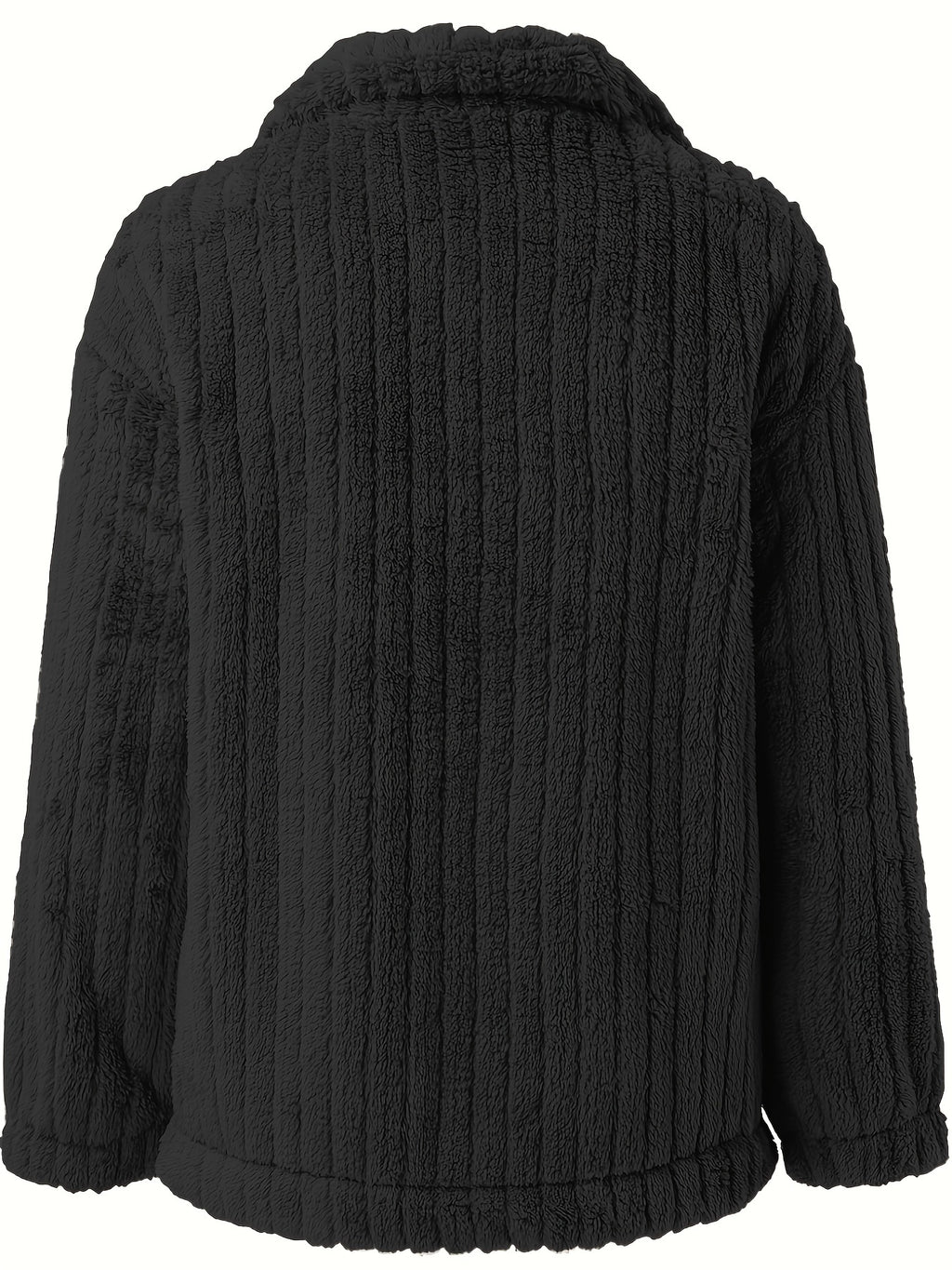 Damen-Plüsch-Sherpa-Jacke mit praktischen Taschen