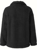 Damen-Plüsch-Sherpa-Jacke mit praktischen Taschen