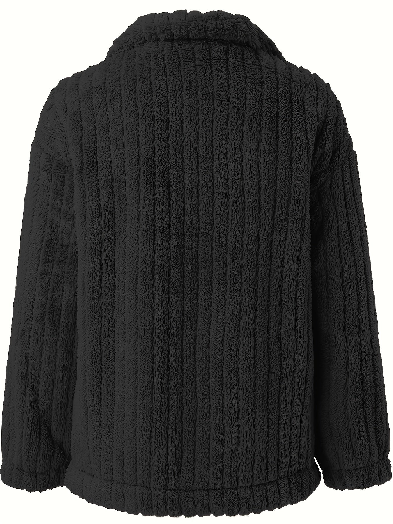 Damen-Plüsch-Sherpa-Jacke mit praktischen Taschen